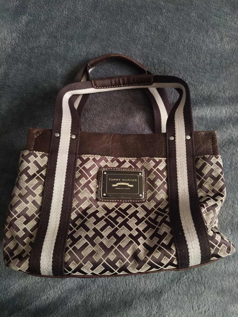 Tommy Hilfiger Brown Patterned Tote Bag